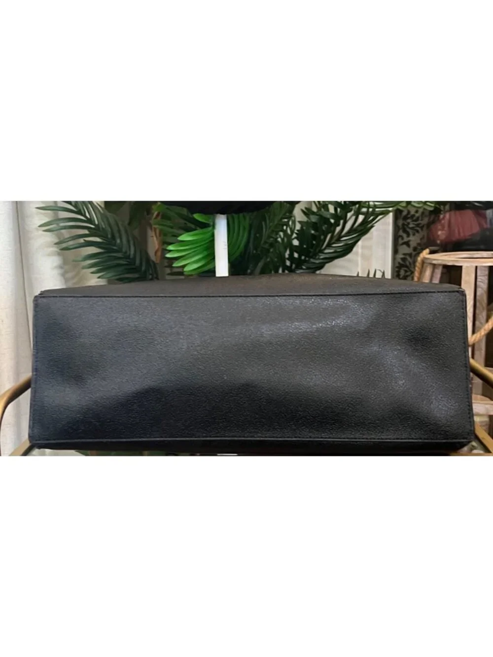 TORY BURCH BLACK STEFANO LEAHTER ROBINSON LARGE TOTE